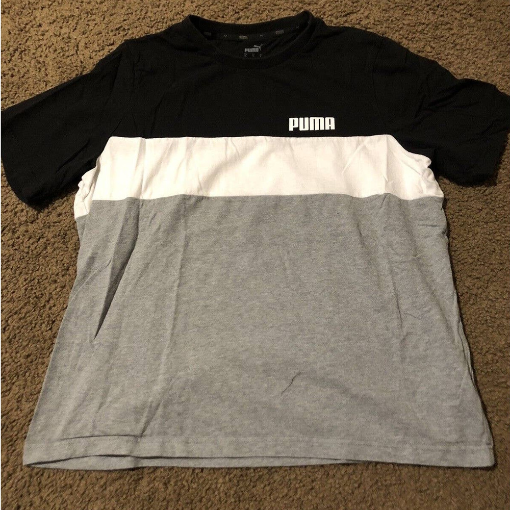 Puma Boys XL Cotton T Shirt Casual Striped R2